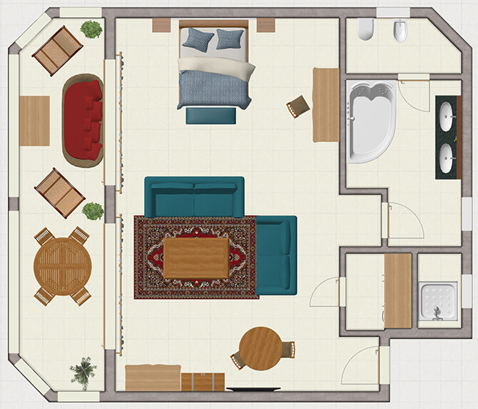 Deluxe Suites  Floor Plan