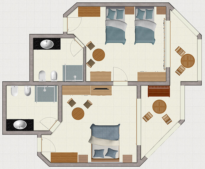 Family Superior Room  Floor Plan