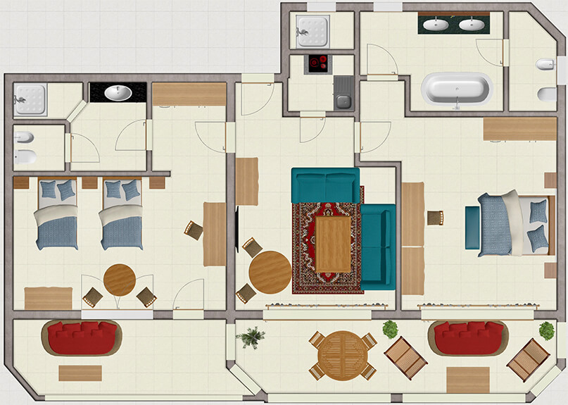 Garden View Villa  Floor Plan