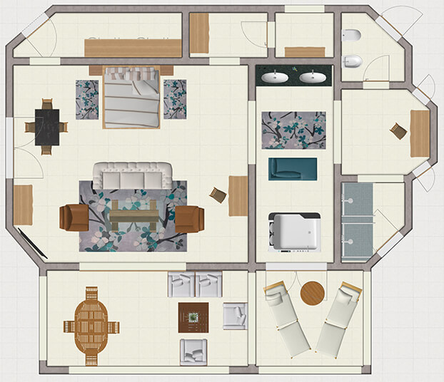 Honeymoon Suite  Floor Plan